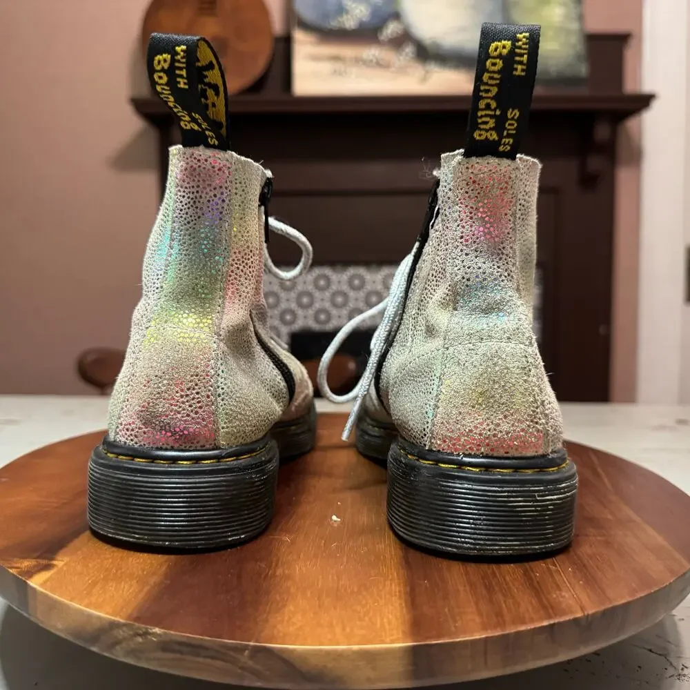 Dr. Martens 1460 Pascal Youth Size 2 Glitter Rainbow Boots